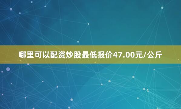 哪里可以配资炒股最低报价47.00元/公斤